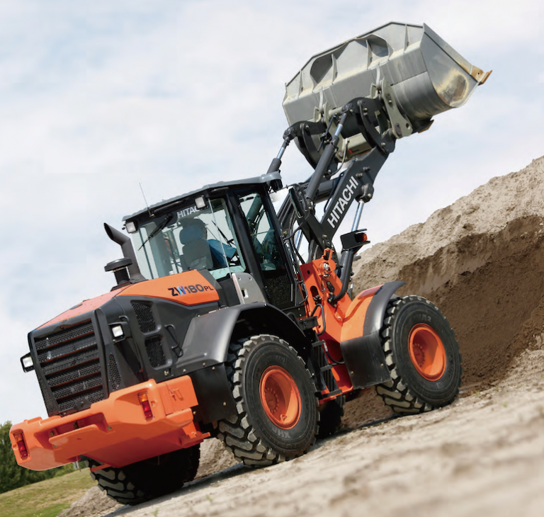日立ZW180PL-5轮式装载机-后视图与桶抬高