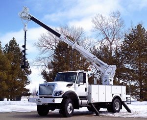 特雷克斯挖掘机吊杆指挥官4000系列-右前视图手臂抬起